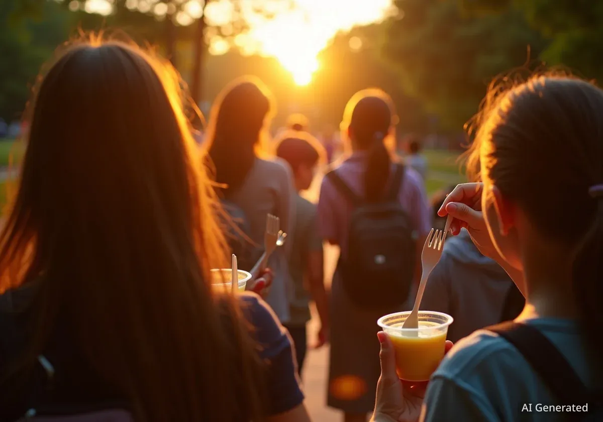 Neuer Trend in Salzburg: Jugendliche essen Pudding mit Gabeln