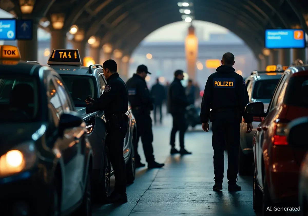 Großkontrolle bei Taxis am Salzburger Hauptbahnhof