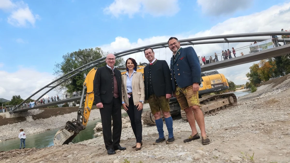 Neue Brücke über die Saalach verbindet Ainring und Wals